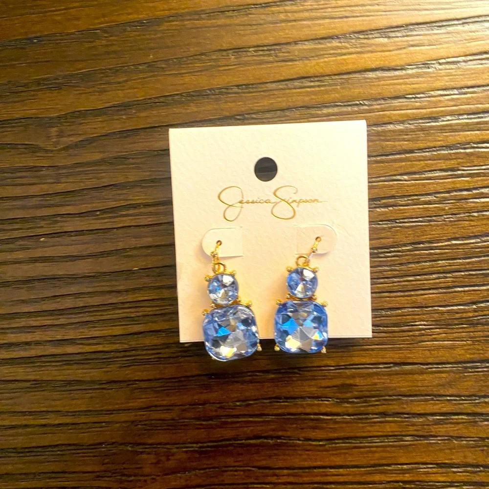 NEW Jessica Simpson blue stone earrings